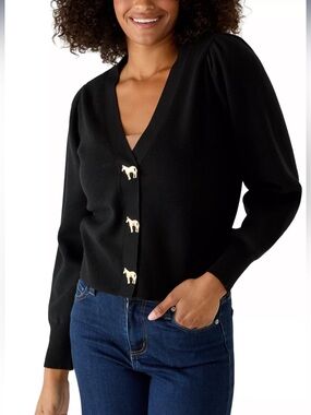 Crown & ivy giraffe black sweater cardigan